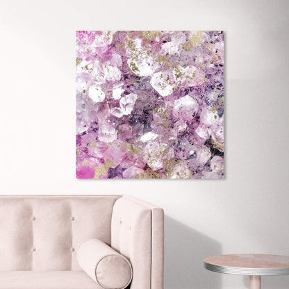 The Oliver Gal Artist Co. Abstract Wall Art Canvas Prints Romance' Crystals Home Décor, 24 in x 24 in, Purple, Gold