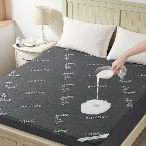 BEDLORE King Size Waterproof Mattress Protector Viscose Derived from Bamboo, Soft Mattress Cover Fitted with Deep Pocket 6"-18", Breathable Noiseless Mattress Pad, Machine Washable(Gray)