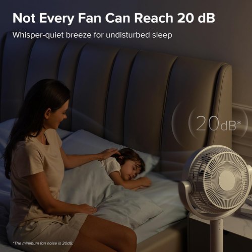 Levoit Standing Fan - Quiet 20dB Oscillating Pedestal & Tabletop Fan | 9 Speeds, Remote Control, 82ft Airflow