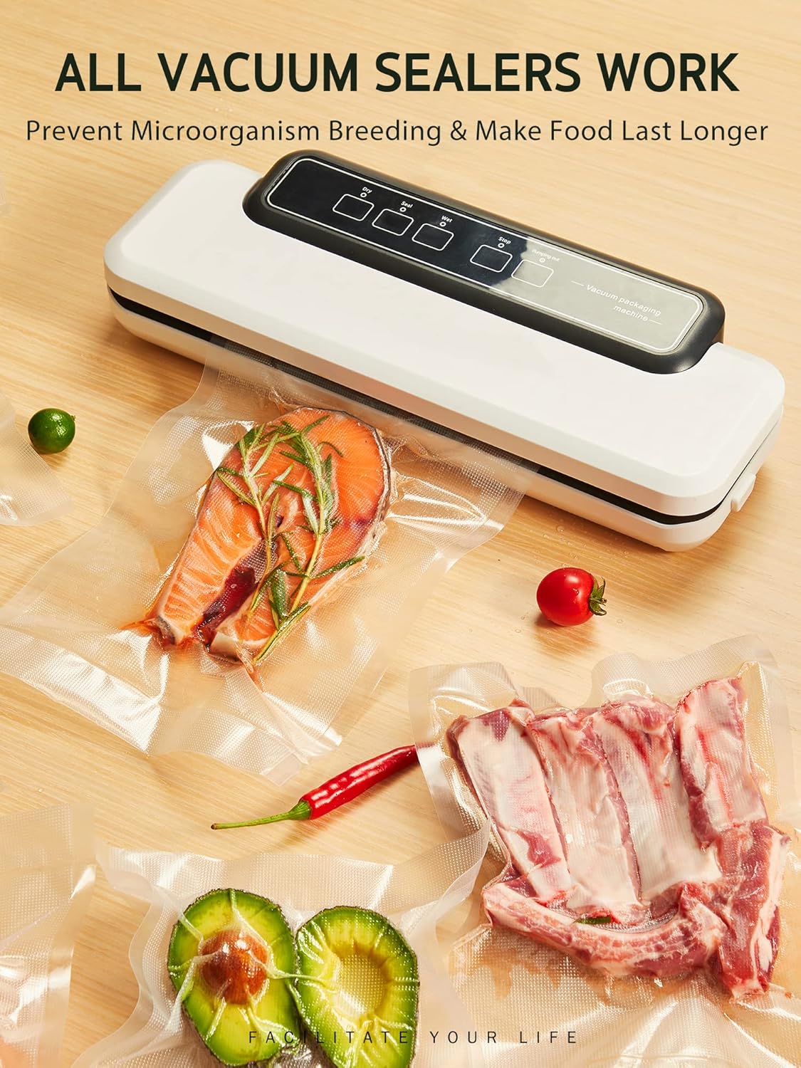 Syntus Food Vacuum Seal Roll - 11" x 150' BPA-Free Bags with Cutter Dispenser for Meal Prep & Storage