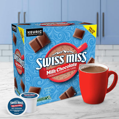Swiss Miss Hot Cocoa K-Cup Pods - Rich Milk Chocolate Flavor | 28 Count Single-Serve Packs