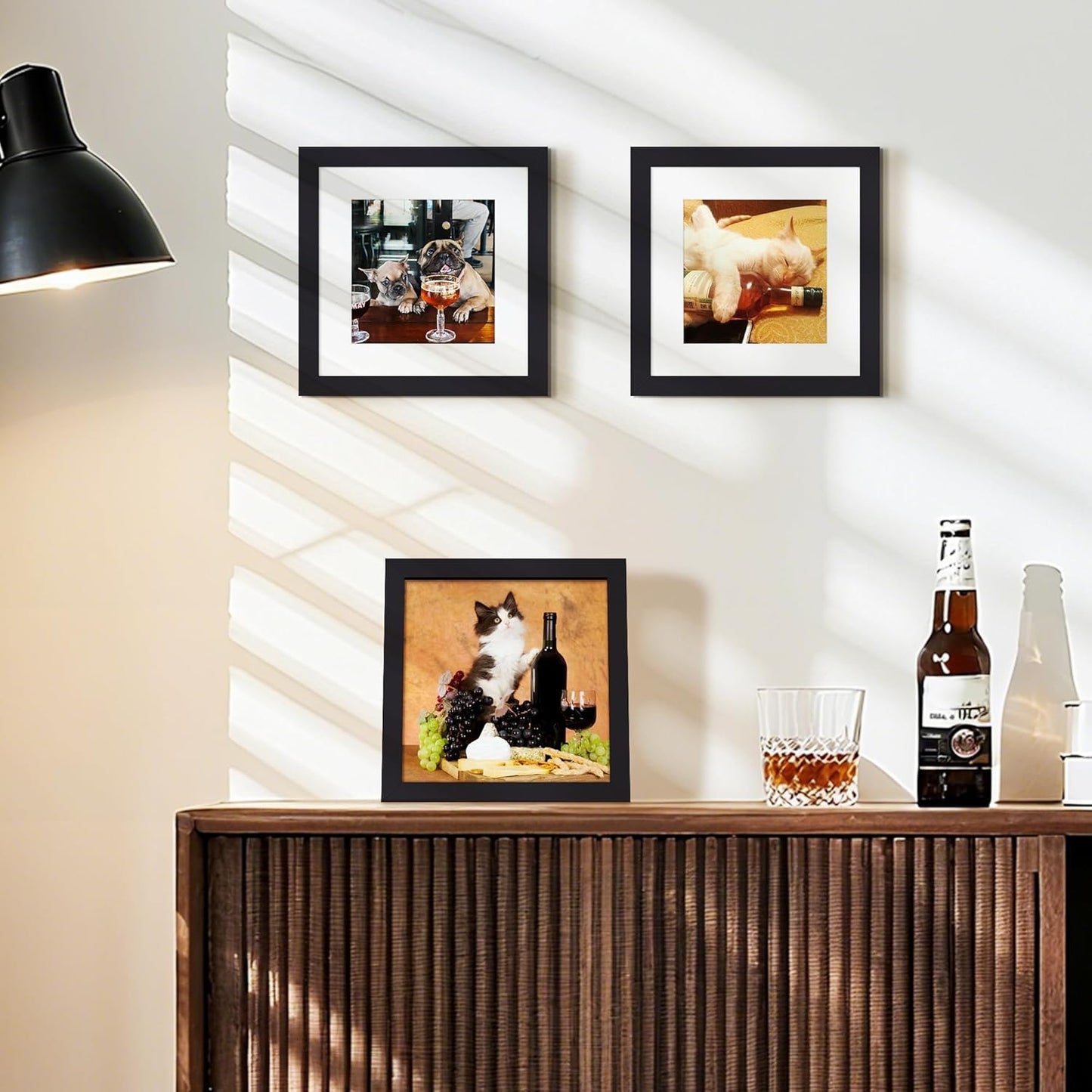 Upsimples 7x7 Picture Frame - Versatile Display for 5x5 or 7x7 Photos | Black, 1 Pack