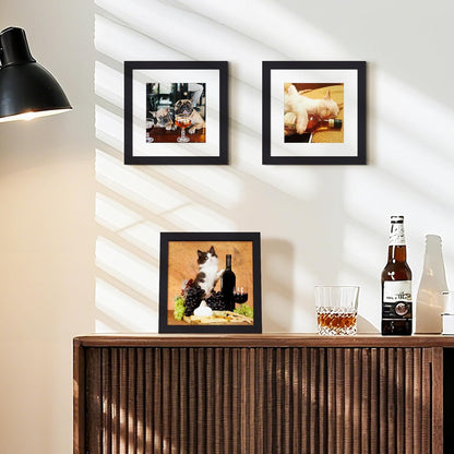 Upsimples 7x7 Picture Frame - Versatile Display for 5x5 or 7x7 Photos | Black, 1 Pack