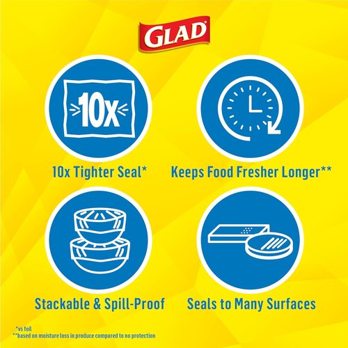 Glad Press'N Seal Food Plastic Wrap - 70 Sq Ft Roll for Freshness & Easy Storage