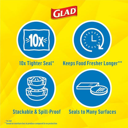 Glad Press'N Seal Food Plastic Wrap - 70 Sq Ft Roll for Freshness & Easy Storage