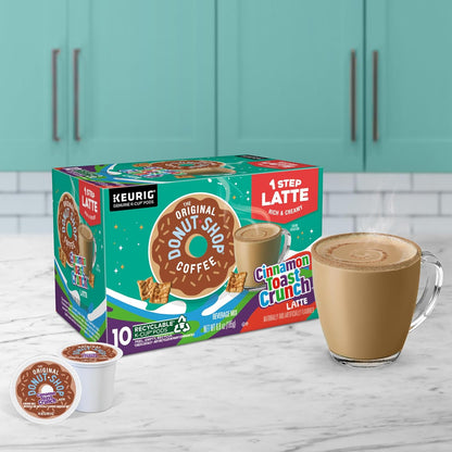 Original Donut Shop Cinnamon Toast Crunch Latte K-Cup Pods - One-Step Brewing, 60 Count