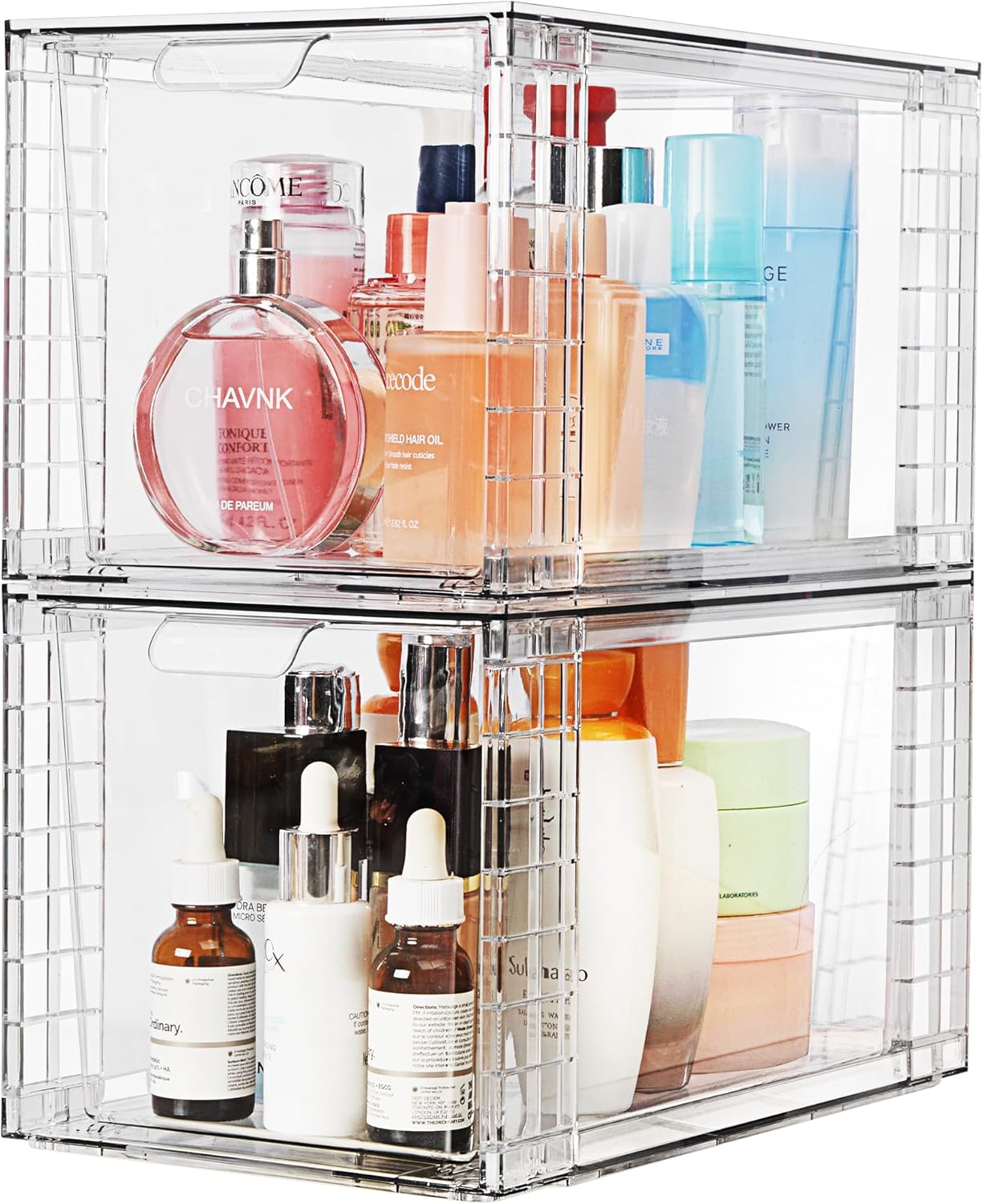 Vtopmart Stackable Makeup Organizer - 4 Pack Storage Drawers Set for Easy Access and Neat Display