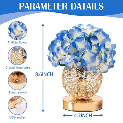 Blue Hydrangea Lamp - Silk Artificial Flowers Night Light for Home Decor & Wedding Centerpieces (Variation: Blue)