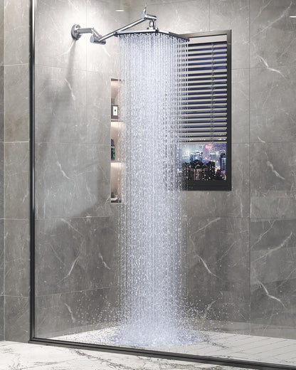Veken Shower Head - High-Pressure Water Flow with Adjustable Settings | Sleek Shower Caddy Included