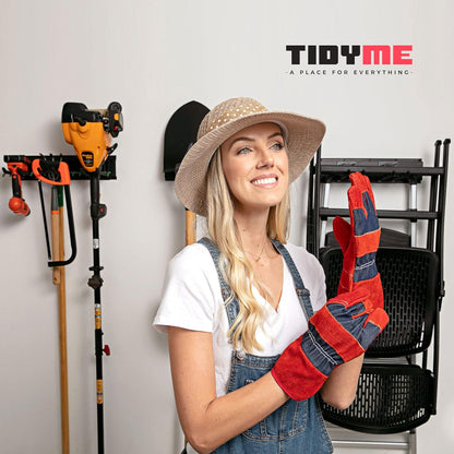 TIDYME Garage Wall Organizer - 48" Heavy-Duty Tool Storage Rack | Adjustable Double-Layer Hooks | 300 lbs Capacity