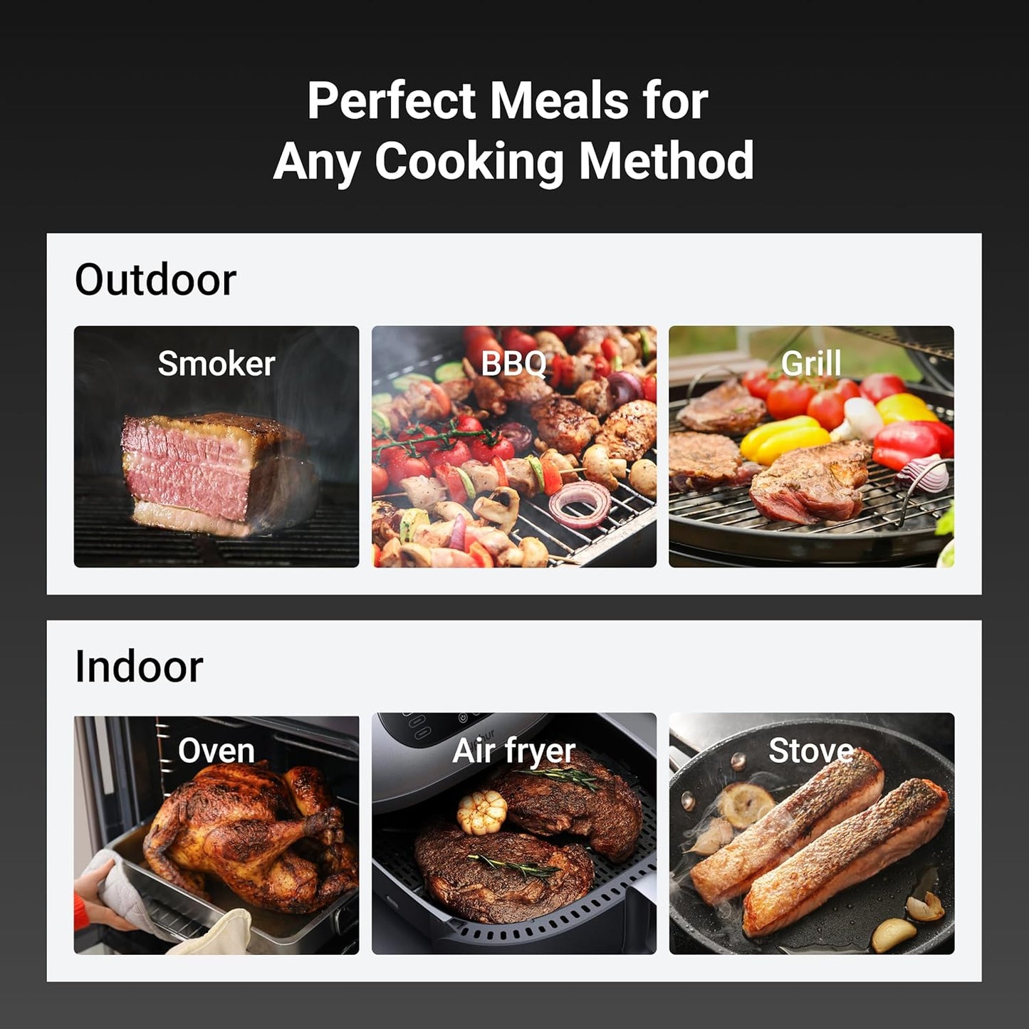 ThermoMaven Smart Bluetooth Meat Thermometer - 10X Enhanced Signal, WiFi Unlimited Range, Certified Accuracy ±0.5°F