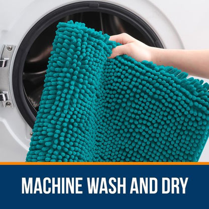 OLANLY Bathroom Rugs 70x24, Extra Soft Absorbent Chenille Bath Rugs, Rubber Backing Quick Dry, Machine Washable Bath Mats for Bathroom Floor, Tub and Shower, Home Decor Accessories, Deep Lake