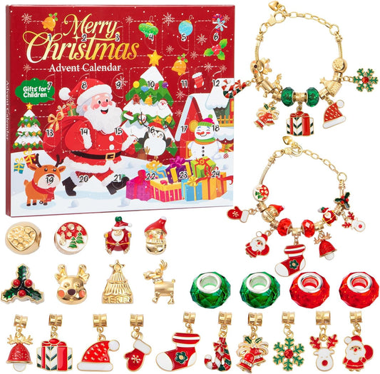 Taybonds Christmas Charms Bracelet Set - 22 DIY Charm Beads for Women | Perfect Xmas Gift