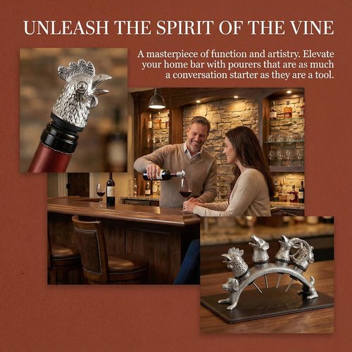 Animal Wine Pourer and Wine Bottle Stopper Holde Display Unique Wine Accessories