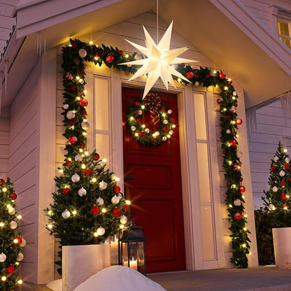 23" Plug-in Moravian Star Outdoor Light with Timer - 3D PVC Christmas Star IP44 Waterproof