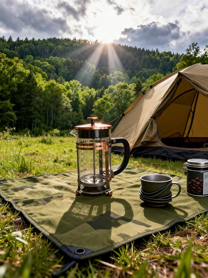 Skiennix French Press Coffee Maker - 21 oz Stainless Steel & Borosilicate Glass | Heat-Resistant, BPA-Free