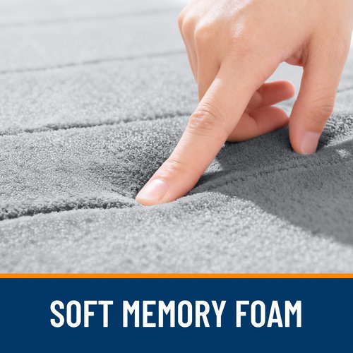 OLANLY Memory Foam Bath Mat 32x20, Super Soft Absorbent Bathroom Rugs, Quick Dry, Machine Washable Shower Floor Rugs, Bathmat Carpet, Bathroom Home Decor Accessories, Grey