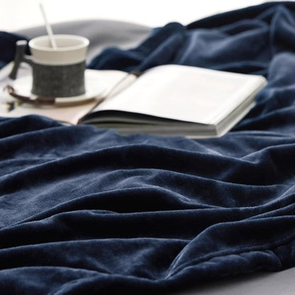 Bedsure GentleSoft Navy Fleece Blanket - Cozy Lightweight Plush Microfiber, Queen Size 90x90 Inches