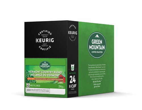 Green Mountain Coffee Vermont Country Blend Decaf, K-Cup Portion Pack for Keurig Brewers 24-Count