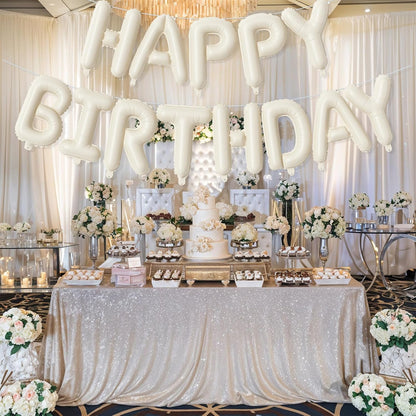 Beige Number 1 Balloon - Happy Birthday Balloon Banner for 1st Birthday Celebration