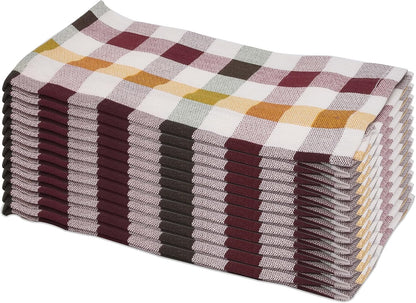 PERLLI Rustic Burnt Orange Napkins - 100% Cotton, Washable & Reusable | 12 Pack, 18x18 Inches for Thanksgiving