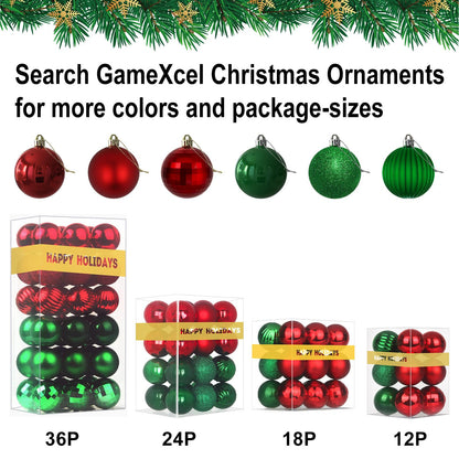 Red & Green 3.2" Large Christmas Balls - Christmas Tree Decoration Ornaments Shatterproof Hanging Balls for Birthday Halloween Holiday Wedding Decorations Set of 18pcs