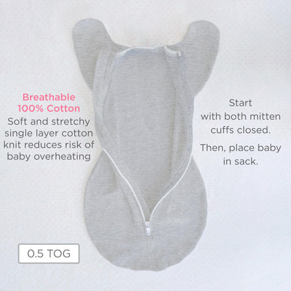SwaddleDesigns Transitional Swaddle Sack, Arms Up Half-Length Sleeves & Mitten Cuffs, Swaddle for Newborn Transition to Baby Sleep Sack Wearable Blanket, Medium, 3-6 month, 14-21 lb, Tiny Hedgehogs