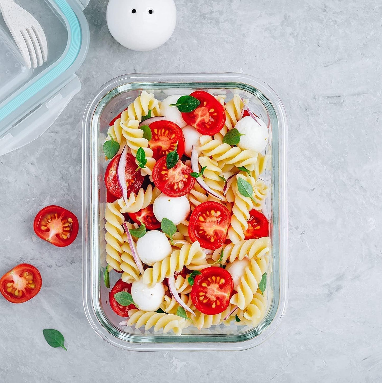 Moss & Stone 10-Piece Borosilicate Glass Meal Prep Containers - 100% Leak-Proof, Airtight & BPA-Free - Freezer, Microwave & Oven Safe