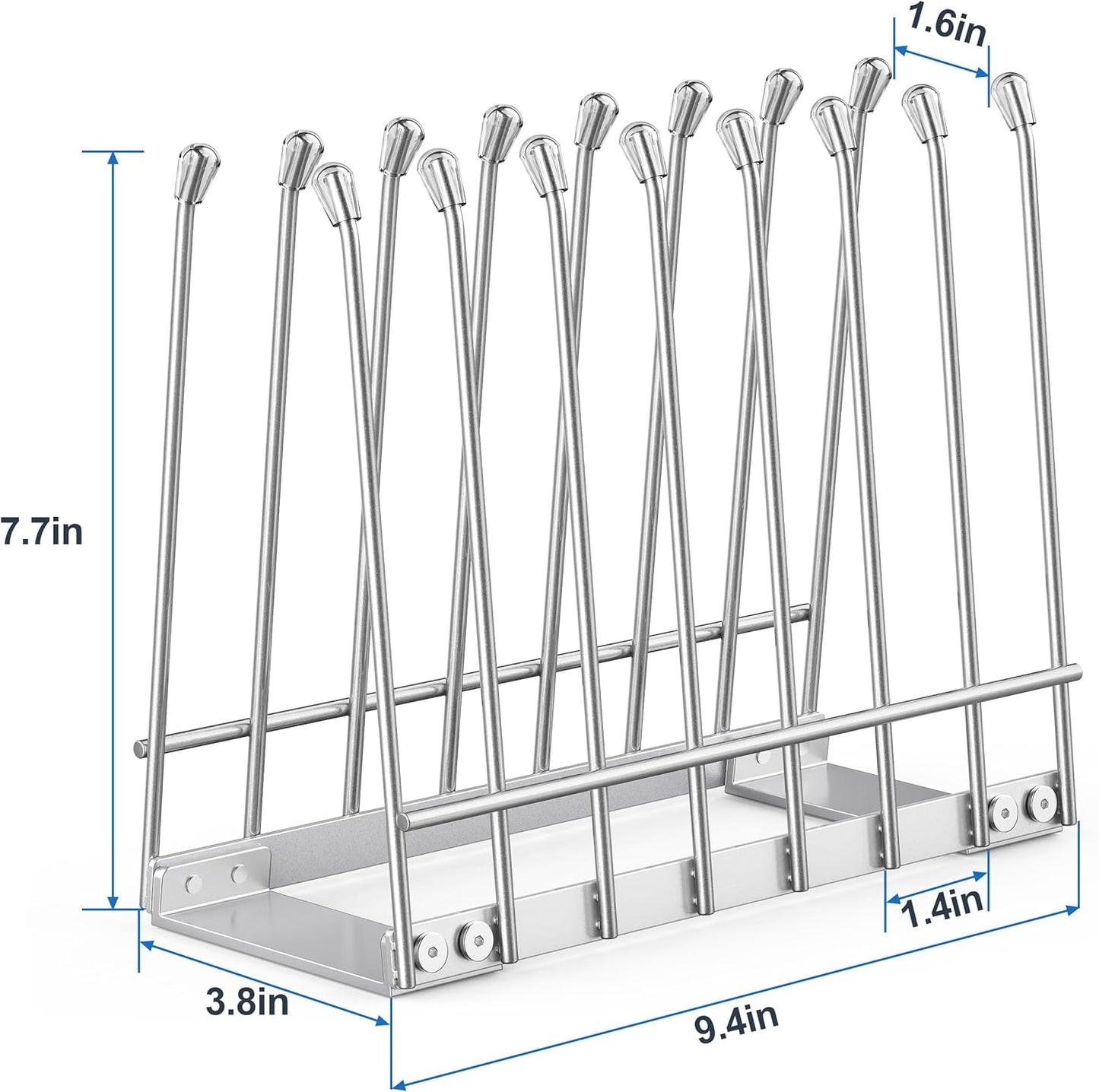 Skiennix Reusable Bag Drying Rack - Foldable Metal Stand for Ziplock & Silicone Bags | Rustproof Silver
