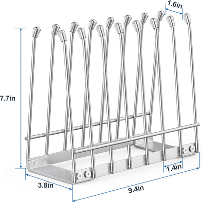 Skiennix Reusable Bag Drying Rack - Foldable Metal Stand for Ziplock & Silicone Bags | Rustproof Silver