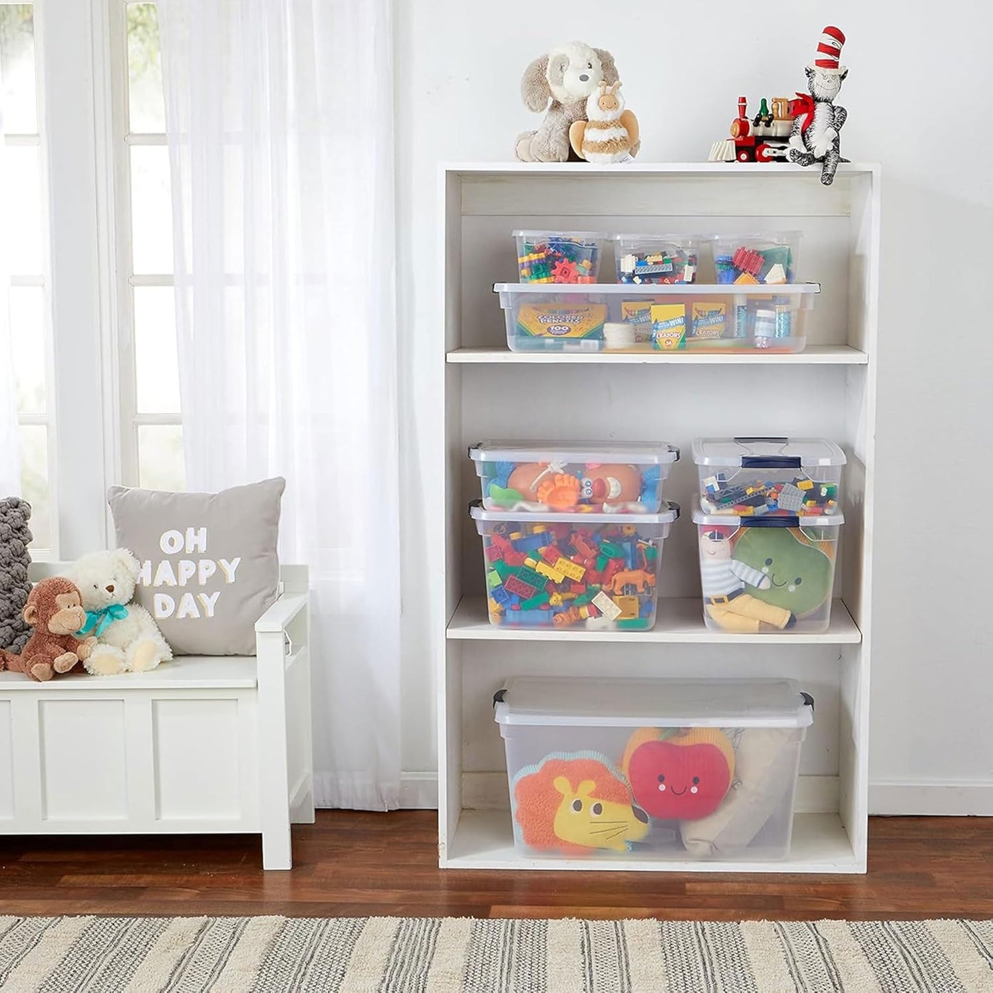 Rubbermaid Clear Storage Bins - Stackable 16-Pack with Latching Lids | BPA-Free, Made in USA