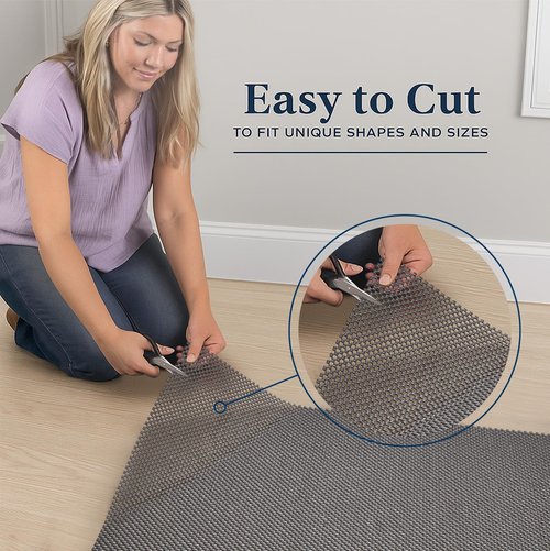 Veken 6 Ft Round Rug Pad Gripper for Hardwood Floors, Non Slip Circle Rug Pads for Area Rugs, Thick Dark Grey Rug Grippers for Tile Floors, Under Carpet Anti Skid Mat, Keep Your Rugs Safe and in Place