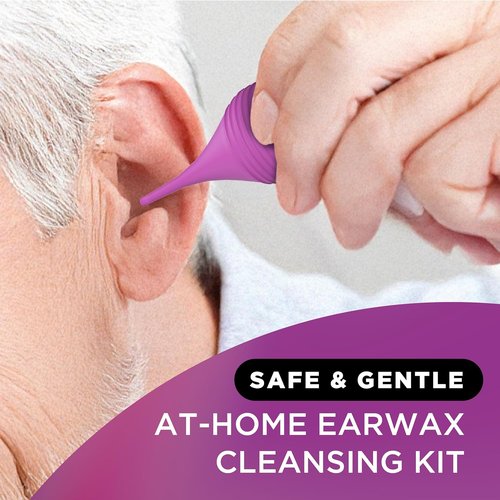 Lipo Earwax Cleansing Kit - Fast-Acting Earwax Removal Drops, Bulb Syringe & Cotton Plugs, Safe & Gentle