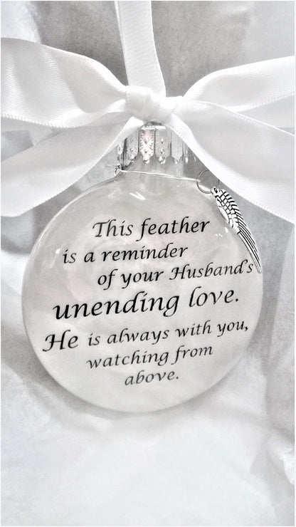 Memorial Christmas Ornament Husband's Unending Love Sympathy Gift