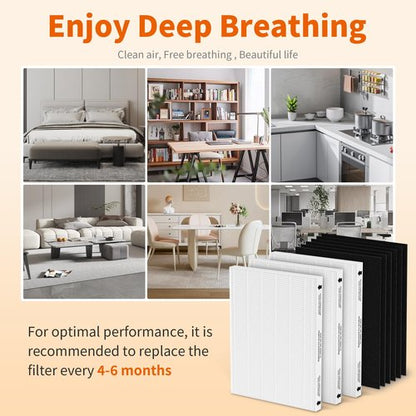 3 Sets AeraMax 300 HEPA Filter Replacement Compatible with Fellowes AeraMax 290/300/200/DX95 Purifier, HF-300/AP-300PH, Part# 9287201, 3 True Hepa Filters + 6 Activated Carbon Pre-filters