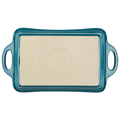 Rachael Ray Solid Glaze Ceramics Bakeware / Lasagna Pan / Baker, Rectangle - 9 Inch x 13 Inch, Teal