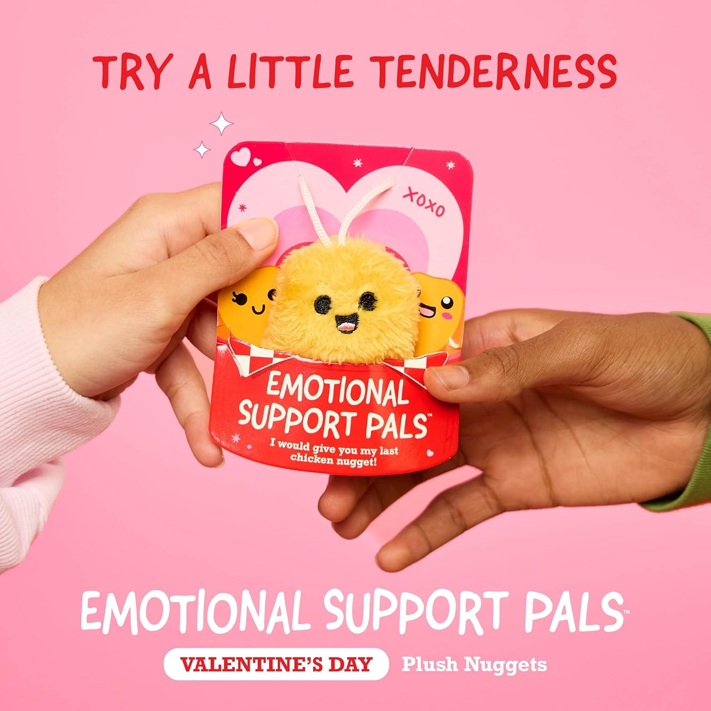 Relatable Emotional Support V-Day Nugget Cards - Valentine's Plush Gift Set with 10 Plushies & Cards