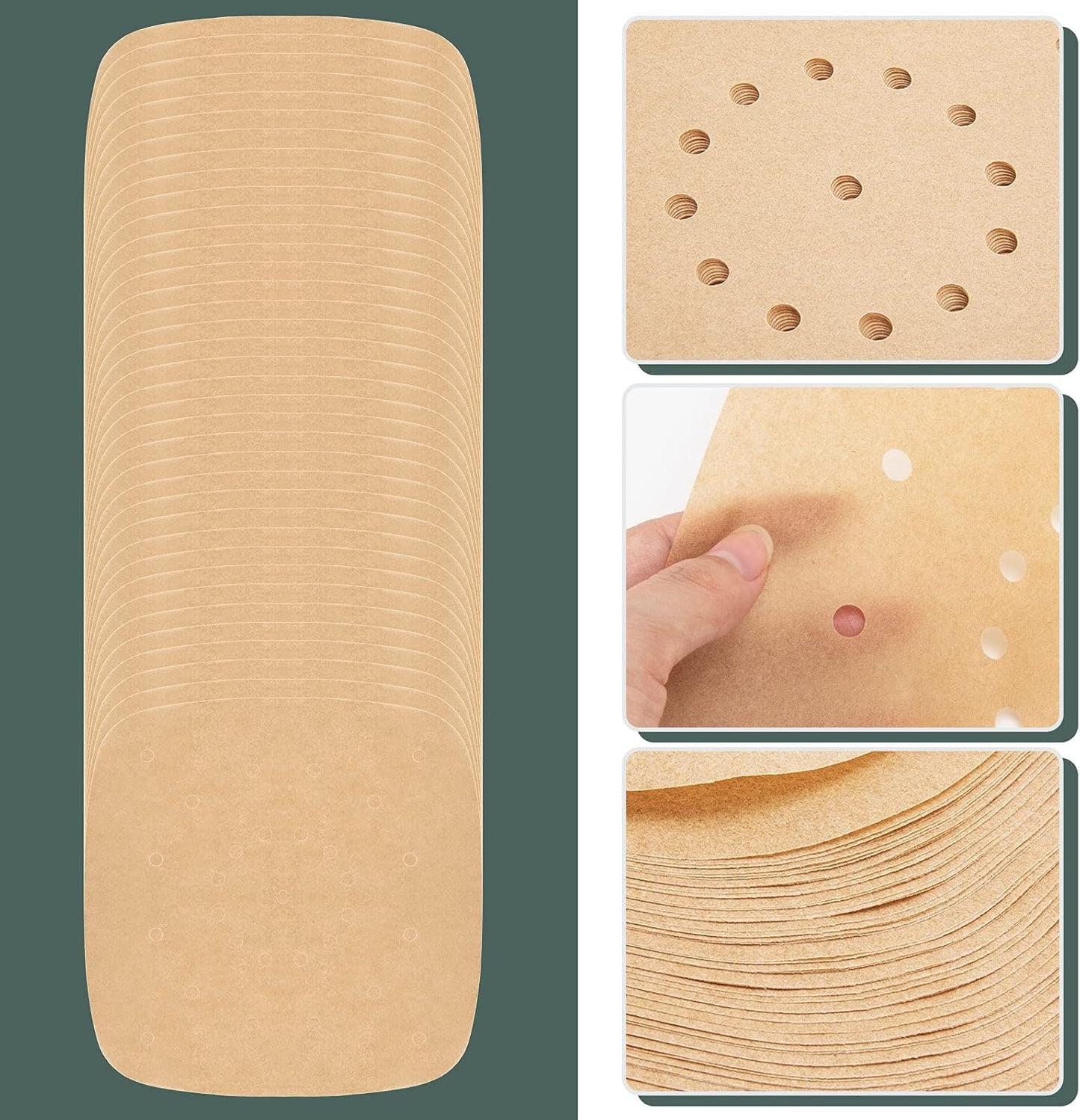 Skiennix Air Fryer Parchment Paper Liners - 200pcs Perforated, 8.5 Inch, Easy Cleanup, No Burn