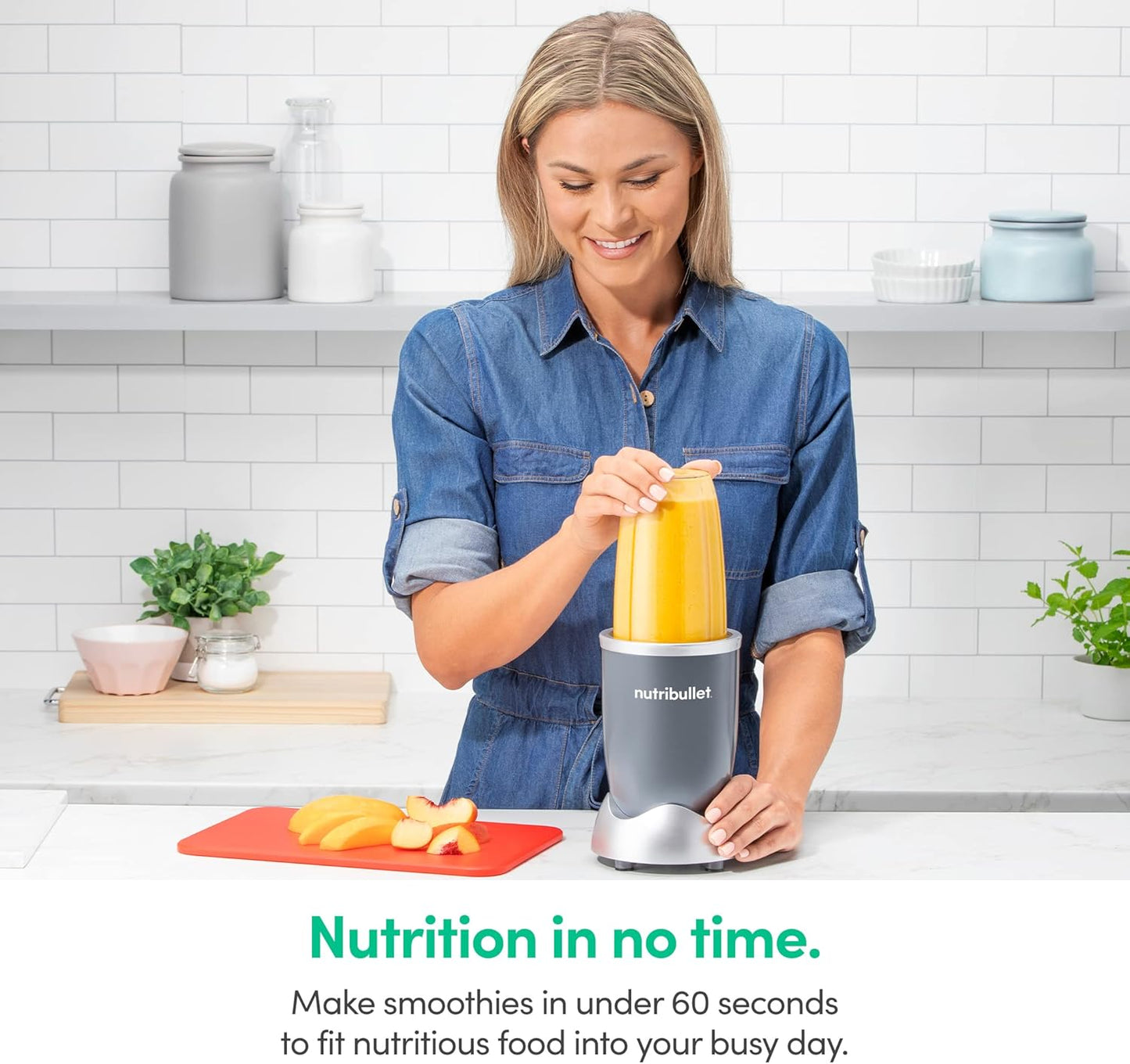 Nutribullet Personal Blender - 24 Ounce Capacity for Smoothies & Food Prep | 600 Watt, Gray (Pack of 2)