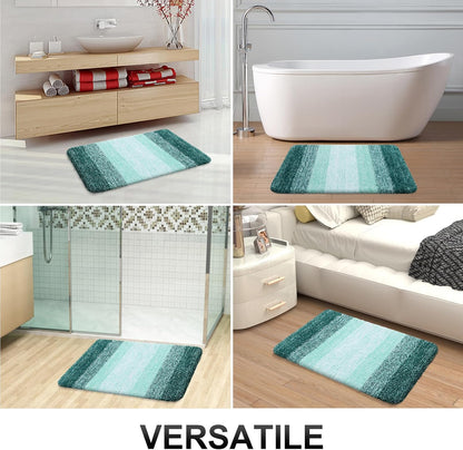 OLANLY Bathroom Runner Rug - Extra Soft Microfiber Mat | Quick-Dry, Rubber Backing, 59x24 Inches, Blackish Green