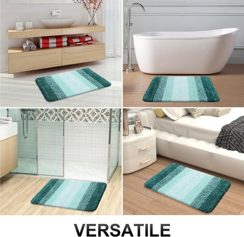 OLANLY Bathroom Rugs Mat 30x20, Extra Soft Absorbent Microfiber Bath Rugs, Rubber Backing, Quick Dry, Washable Bath Mats for Bathroom Floor, Tub and Shower, Home Decor Accessories, Blackish Green
