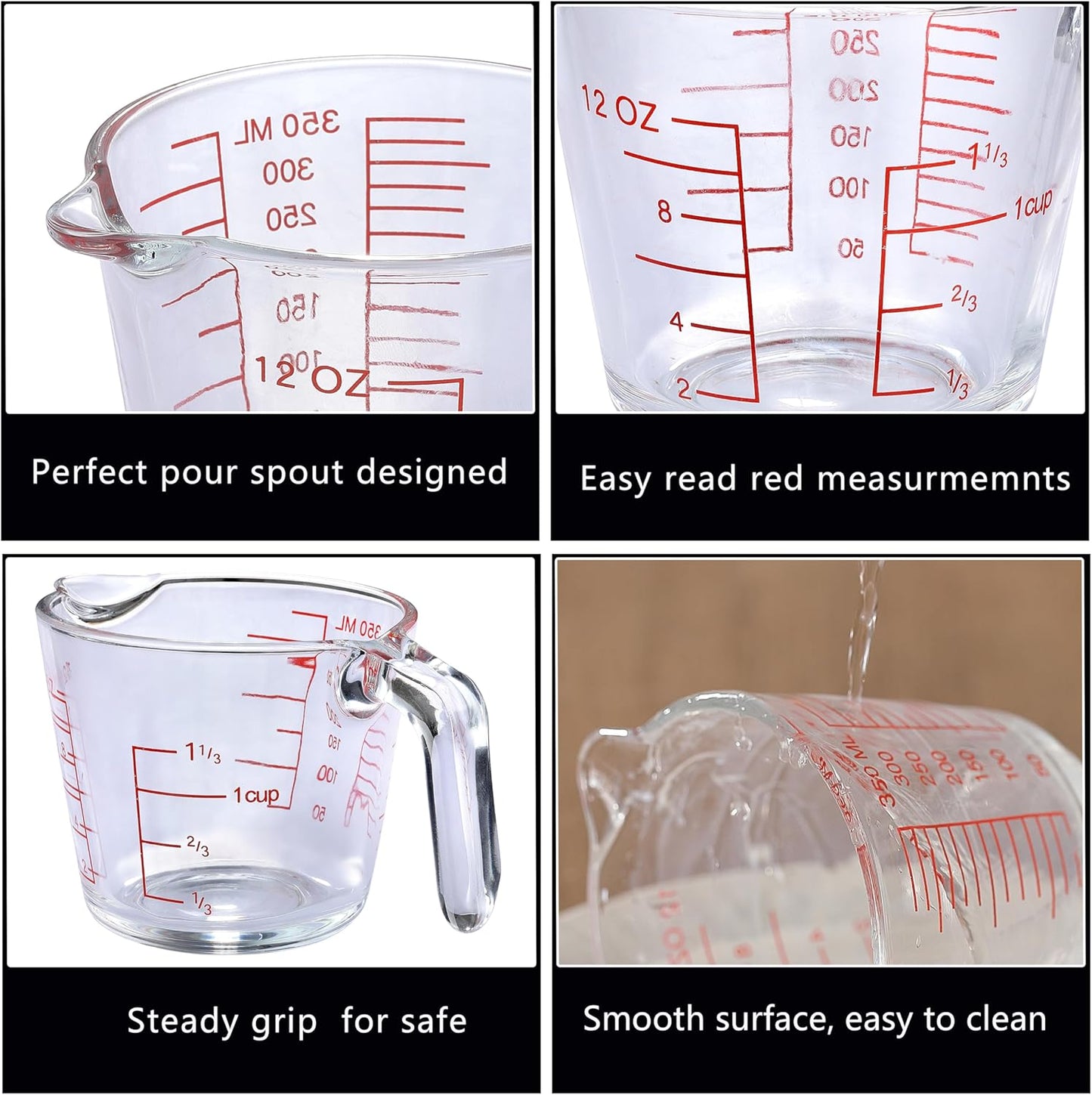 Skiennix Glass Measuring Cup - Essential Baking & Cooking Tool | Durable & Easy to Read