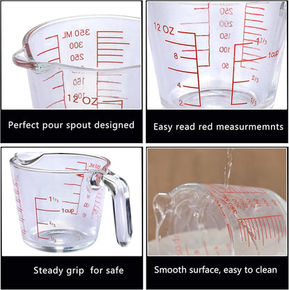 Skiennix Glass Measuring Cup - Essential Baking & Cooking Tool | Durable & Easy to Read