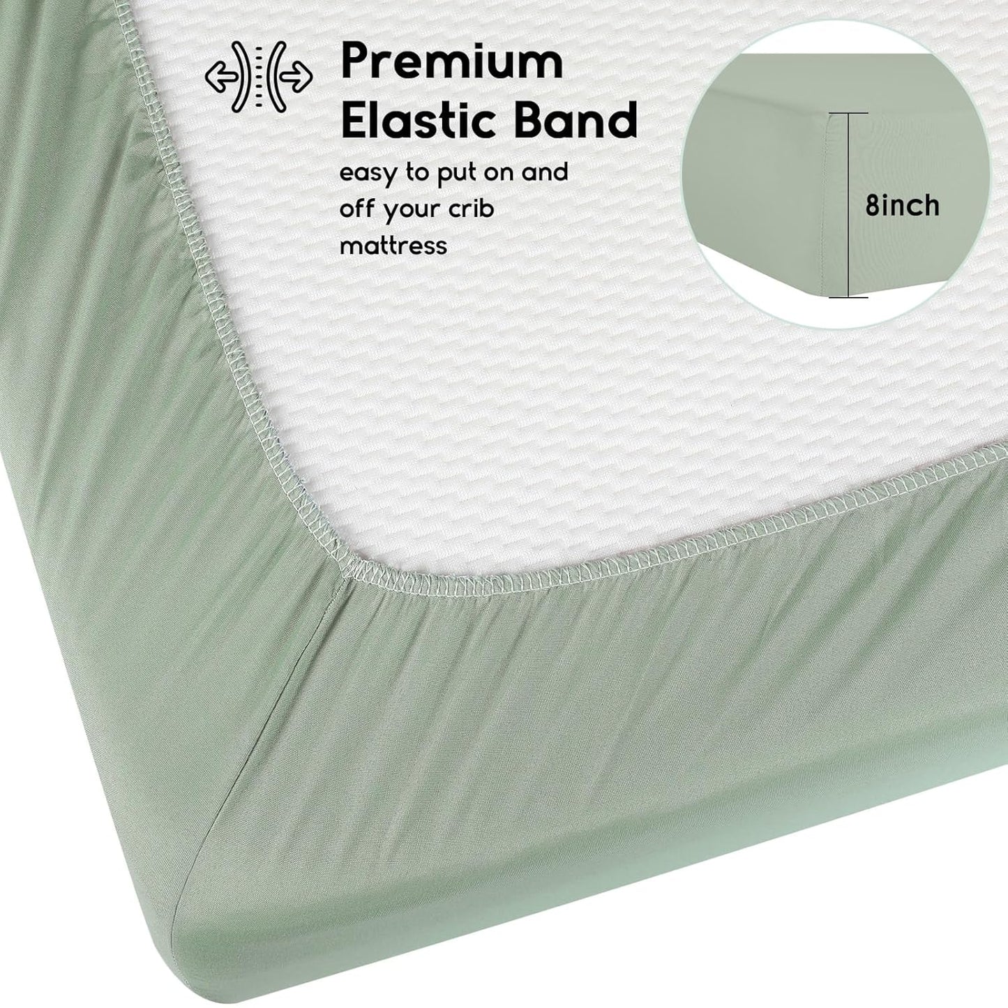 Yoofoss Fitted Baby Crib Sheets - Super Soft Microfiber 2-Pack for Standard Crib & Toddler Mattress | Green & Banana Leaves 28x52x8in