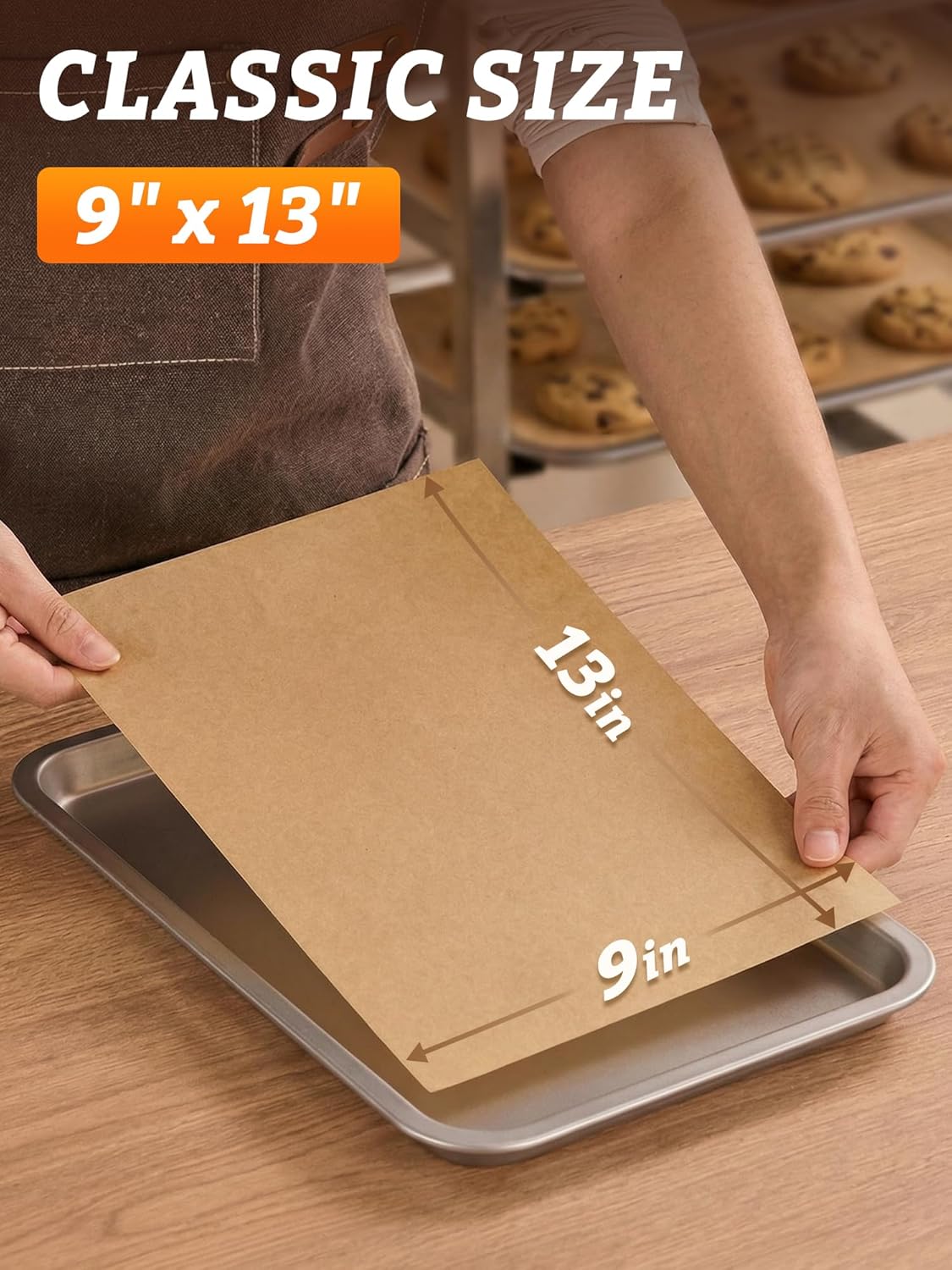 SMARTAKE Parchment Paper Baking Sheets - 400 Pcs Non-Stick Precut 9x13 Inches for Baking, Grilling & Air Frying