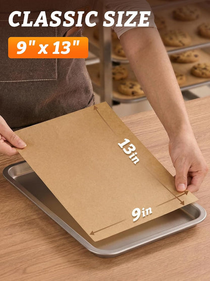 SMARTAKE Parchment Paper Baking Sheets - 400 Pcs Non-Stick Precut 9x13 Inches for Baking, Grilling & Air Frying