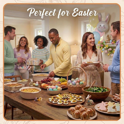 Trauful Deviled Egg Carrier - Reversible Wooden Container with Lid & Handle | Holds 22 Eggs, Acacia Wood