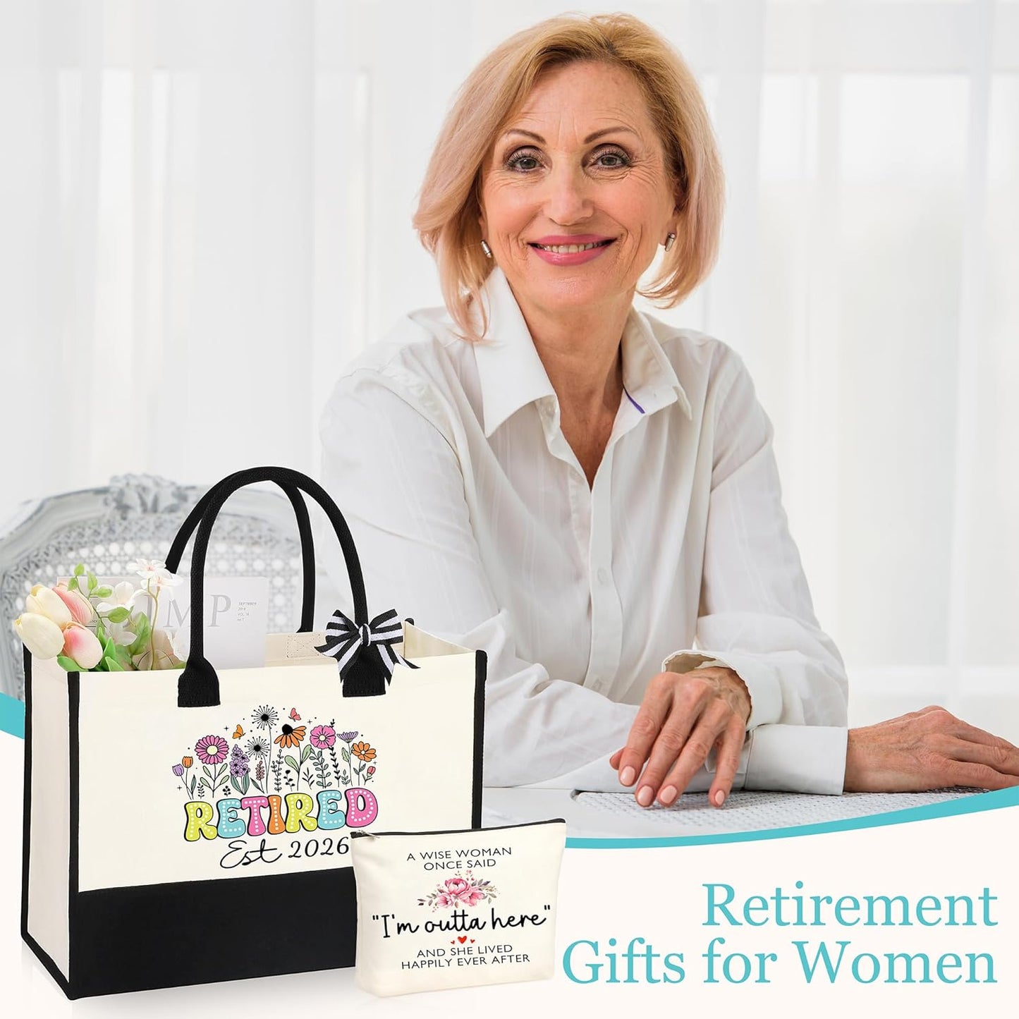 Retirement Gift for Woman 2026, Teacher Coworker Mom Grandma Retirement Gifts for Women Set of 6