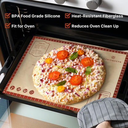 Silicone Baking Mat - Extra Thick Non-Stick Dough Rolling Sheet | 28" x 20" Reusable Food Grade Mat for Cookies, Macarons, Bread