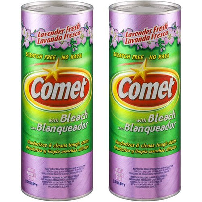 Comet Cleaner with Bleach Powder, Lavender Fresh, 21-Ounces, Scratch-Free, 2-Pack